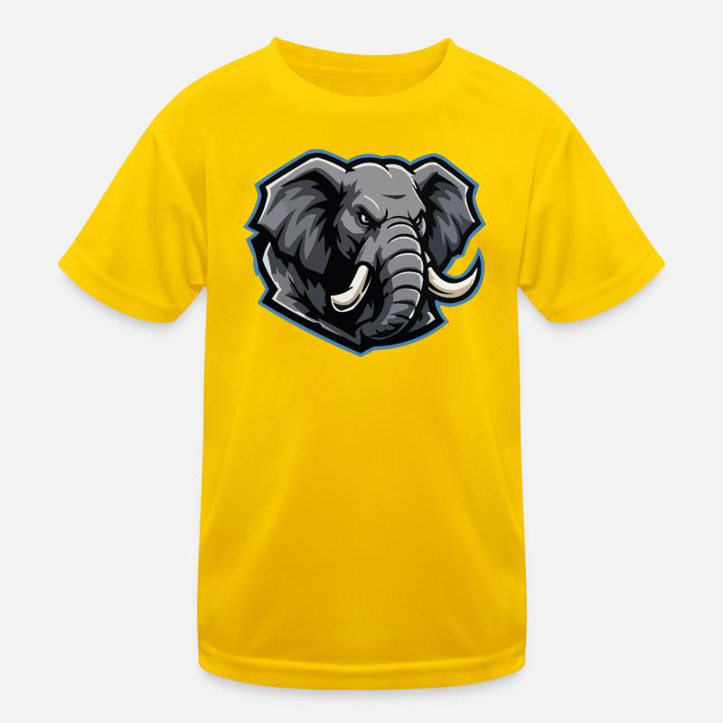 Elefantenkopf Maskottchen-Logo Kinder Funktions-T-Shirt