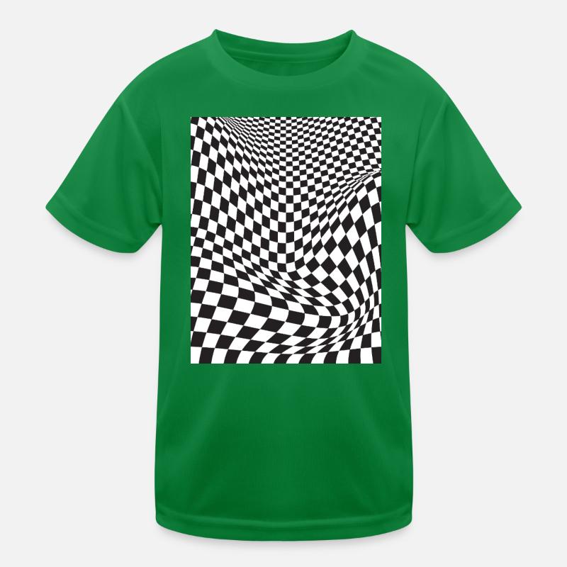 Verzerrte Schachbrett-Illusion Kinder Funktions-T-Shirt