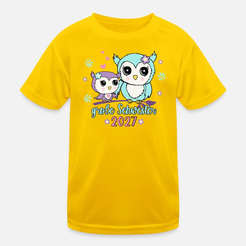 Große Schwester 2027 niedliche Eulen Geschenkidee Kinder Funktions-T-Shirt