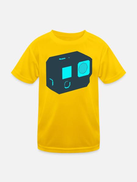 Action Camera Drone Icon - Kids Functional T-Shirt - egg yellow - Front