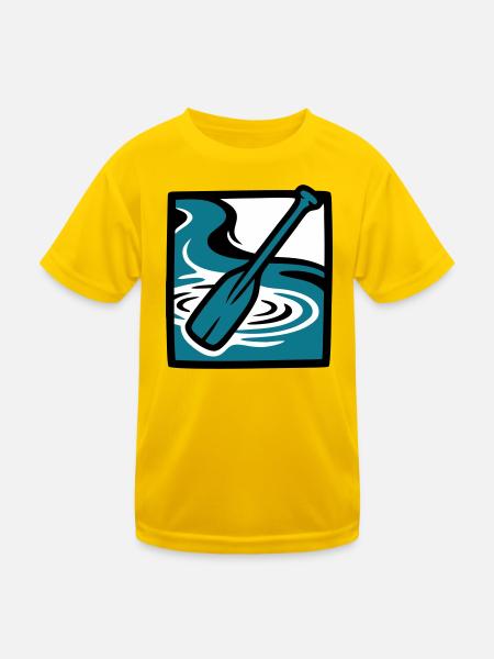 Paddle River Water Icon - Kids Functional T-Shirt - egg yellow - Front