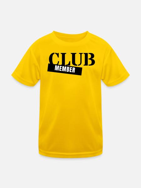Club Member - Verein Mitglied Team Party Gruppe - Kinder Funktions-T-Shirt - Eigelb - Vorne