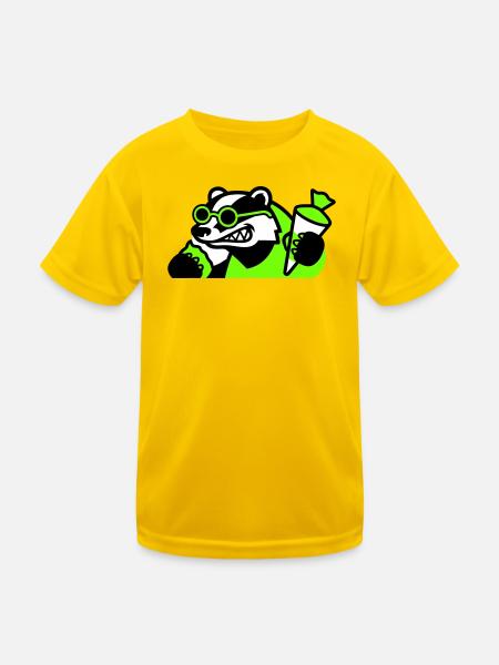 Cooler Dachs Schulanfang Icon - Kinder Funktions-T-Shirt - Eigelb - Vorne