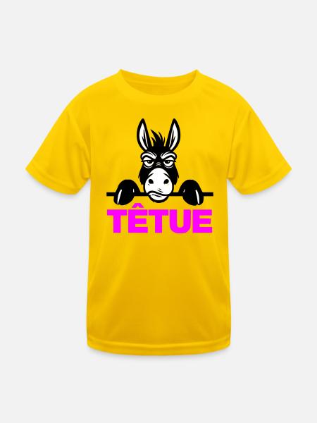 Hartnäckig - Kinder Funktions-T-Shirt - Eigelb - Vorne