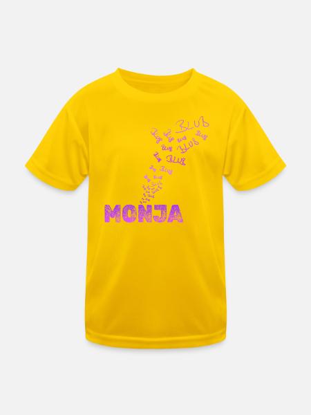 Spass  - Kinder Funktions-T-Shirt - Eigelb - Vorne