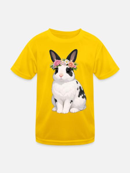 English Snail Rabbit - Kids Functional T-Shirt - egg yellow - Front