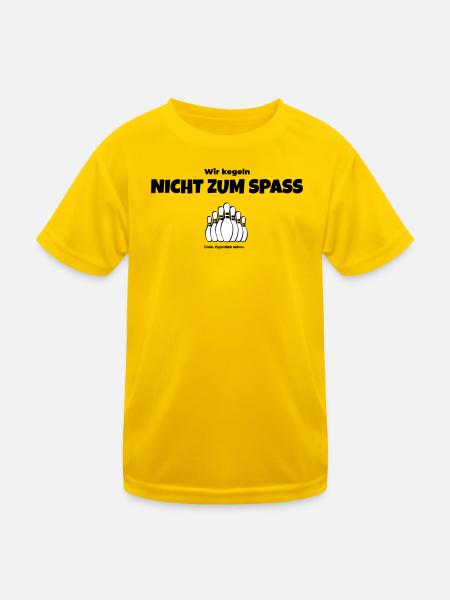 Wir kegeln nicht zum Spaß - Kinder Funktions-T-Shirt - Eigelb - Vorne