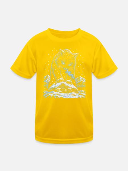 Die Julkatze aus Island - Kinder Funktions-T-Shirt - Eigelb