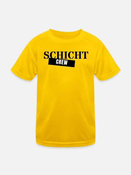Schicht Crew - Schichtarbeit Kollegen Nachtschicht - Kinder Funktions-T-Shirt - Eigelb - Vorne
