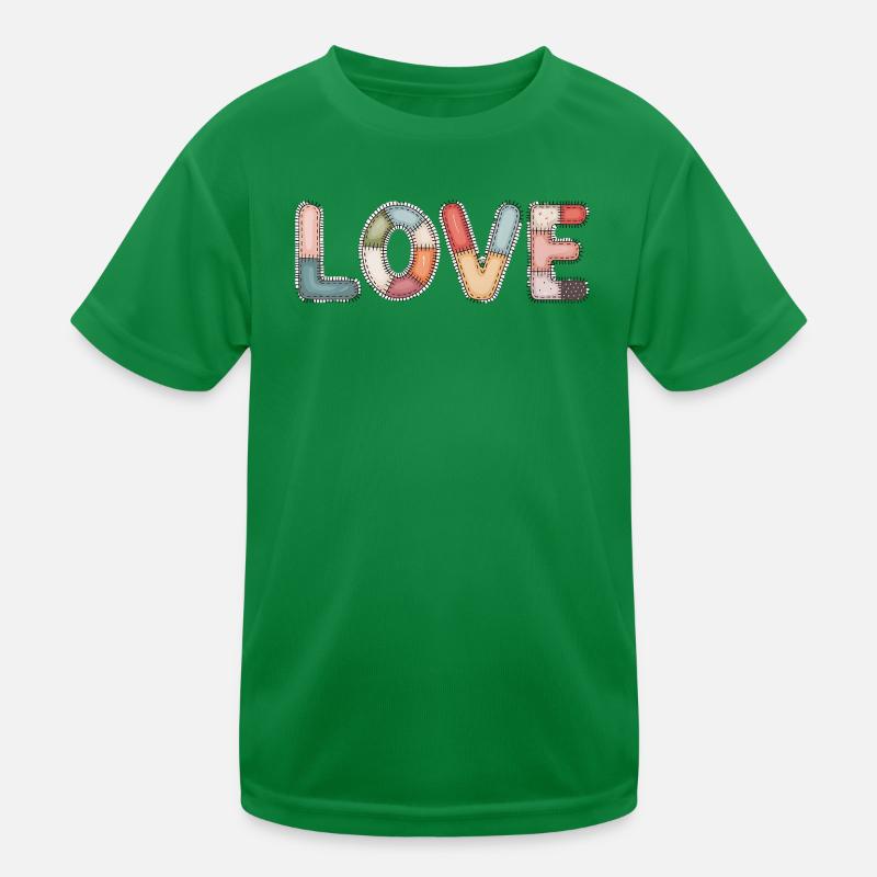 Love Patchwork Sewing Handmade Design Kids Functional T-Shirt