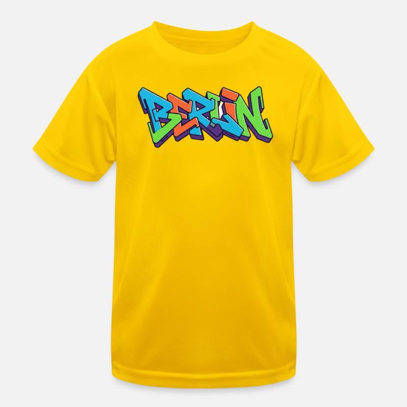 Berlin Streets Graffiti Colour Explosion Kids Functional T-Shirt
