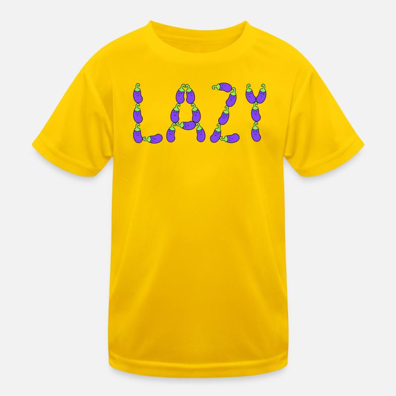 Eggplant lazy Kids Functional T-Shirt