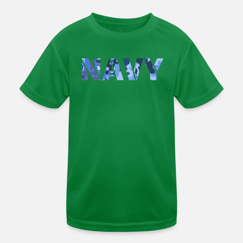 NAVY camouflage pattern Kids Functional T-Shirt