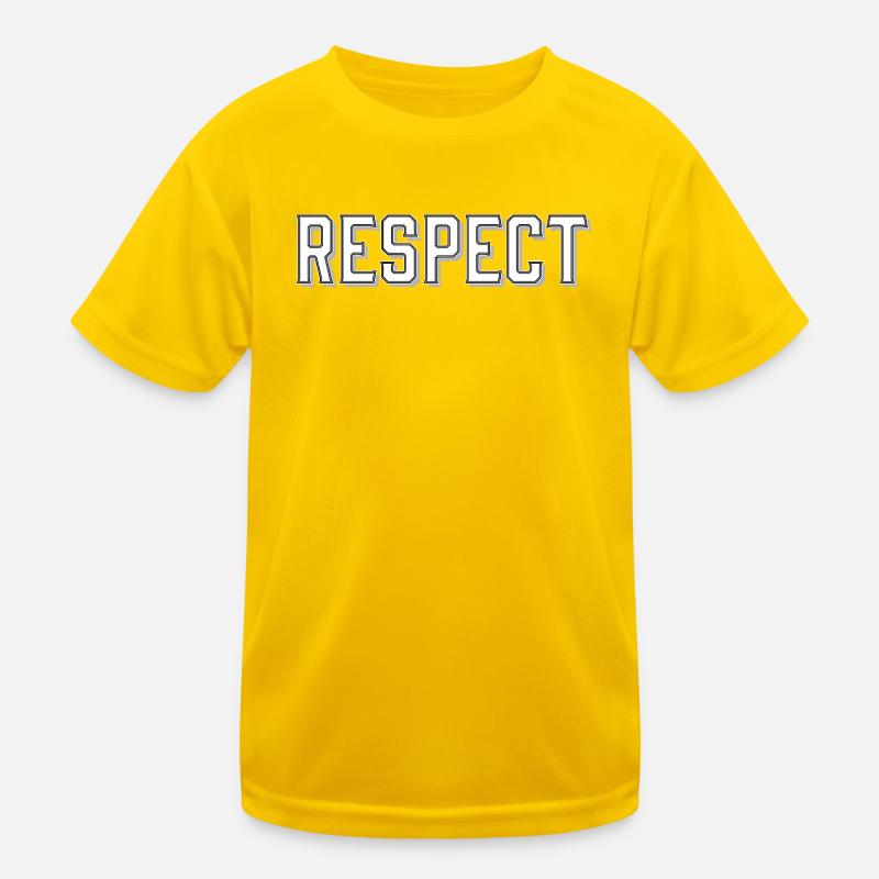 Respekt Schriftzug mit 3D-Effekt Kinder Funktions-T-Shirt
