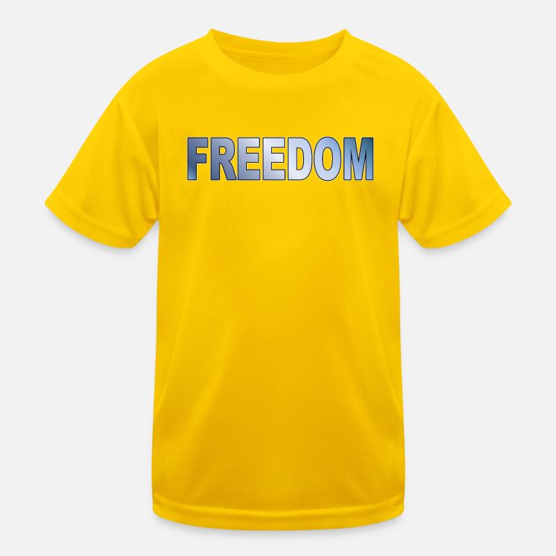 Freedom Typografie Statement Design Kinder Funktions-T-Shirt