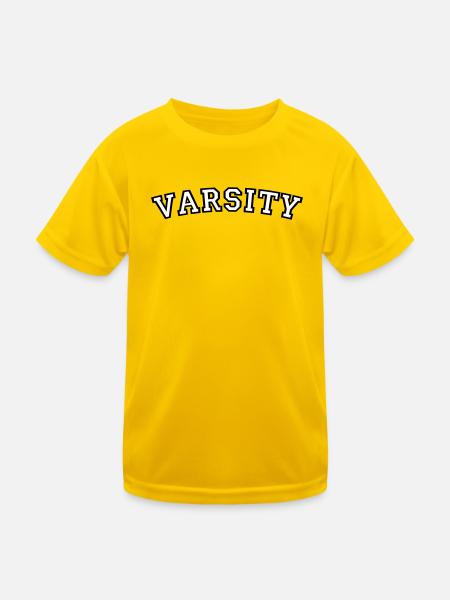 Schriftart des Varsity College - Kinder Funktions-T-Shirt - Eigelb - Vorne