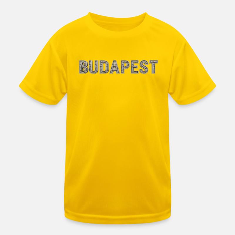 Budapest Architecture Typography Kids Functional T-Shirt