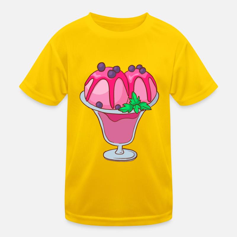 Eis Speiseeis Eiskrem Eiscreme Kugeleis Eisbecher Kinder Funktions-T-Shirt