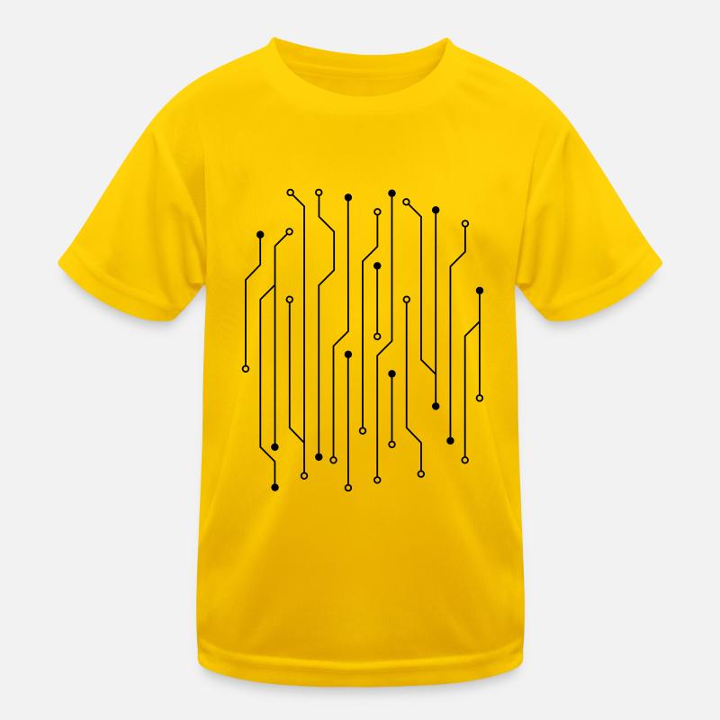 Circuit wire data microchip circuit energi Kids Functional T-Shirt