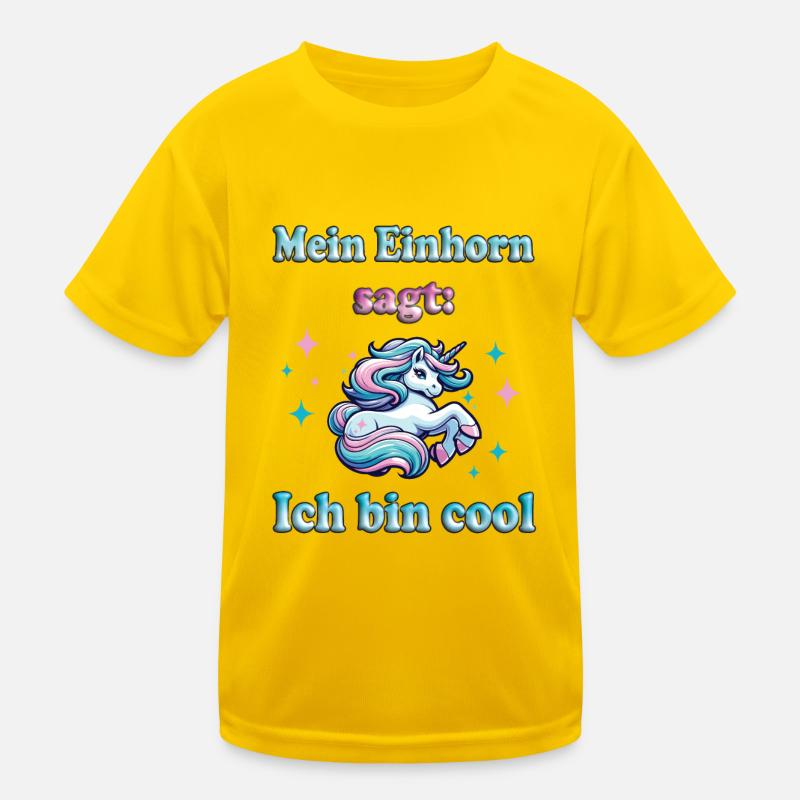 "Mein Einhorn sagt ich bin cool" - einzigartig Kinder Funktions-T-Shirt