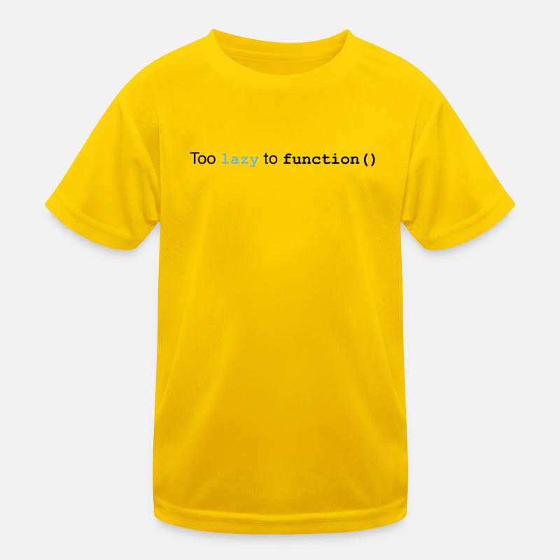 Too lazy to function - Kinder Funktions-T-Shirt - Eigelb