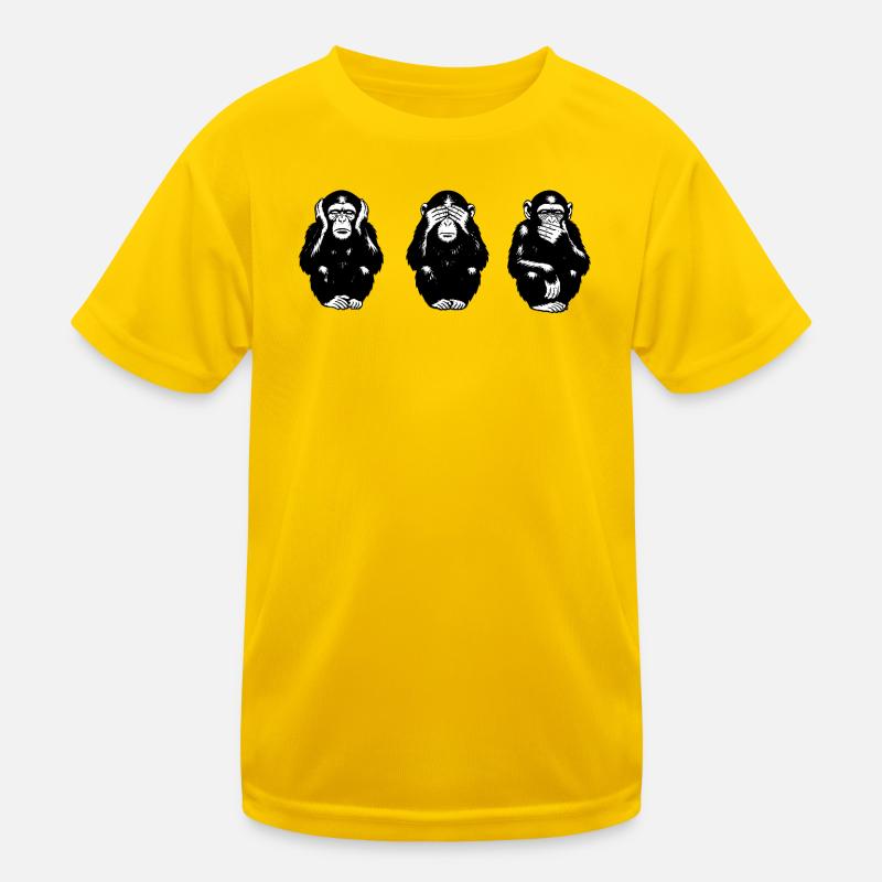 Trois silhouettes de singes en noir et blanc T-shirt sport Enfant