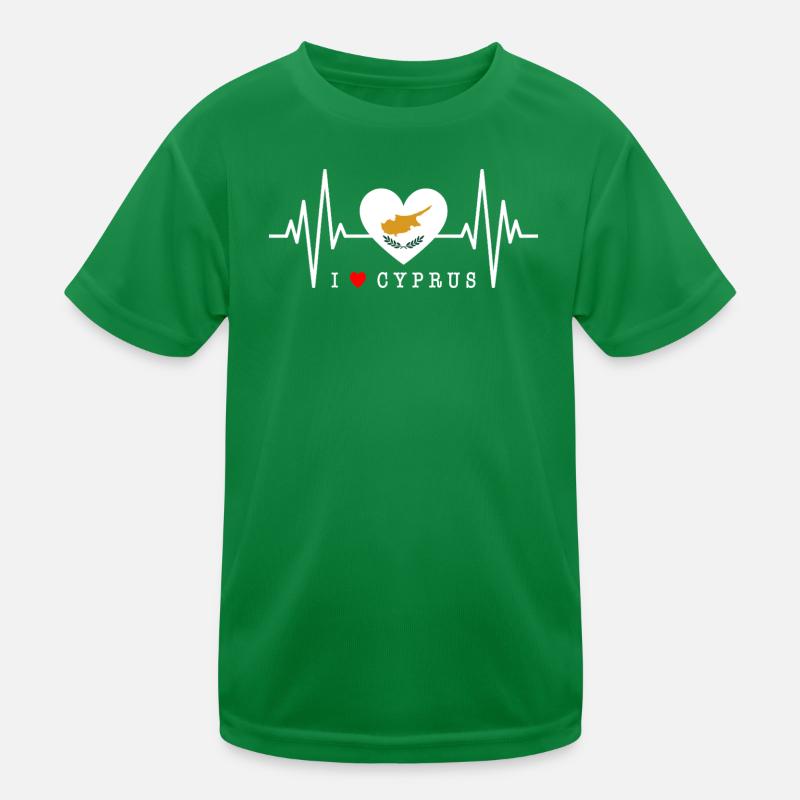 Zypern Flagge Herzschlag Republik Zypern Cyprus Kinder Funktions-T-Shirt