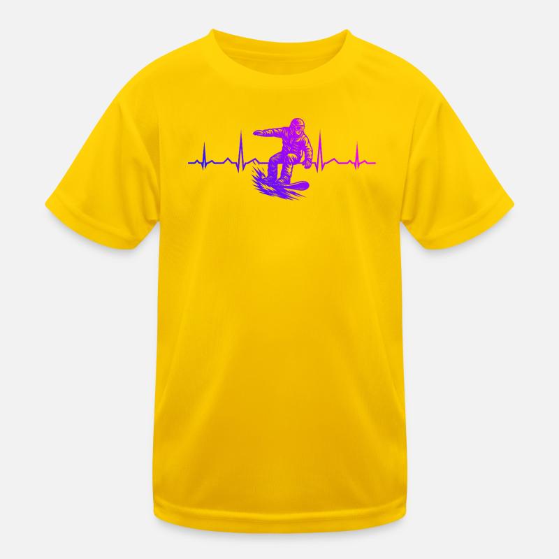 Kurz und klar Snowboard Kinder Funktions-T-Shirt