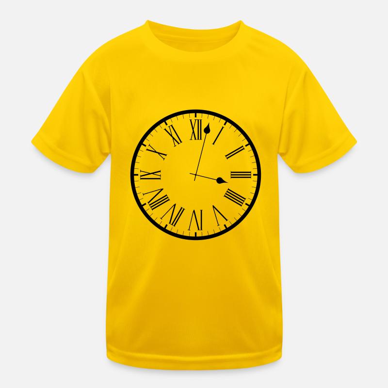 clock Uhr analog Kinder Funktions-T-Shirt