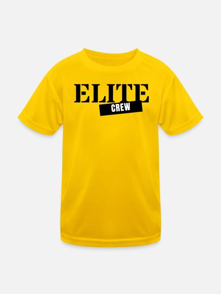 Elite Crew - Team Gruppe Party Squad Member - Kinder Funktions-T-Shirt - Eigelb - Vorne