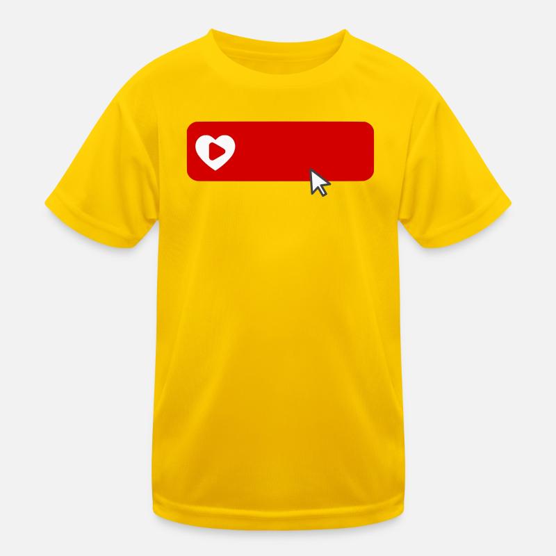 Cool YouTube Inspired Subscribe Flat Icon Kids Functional T-Shirt