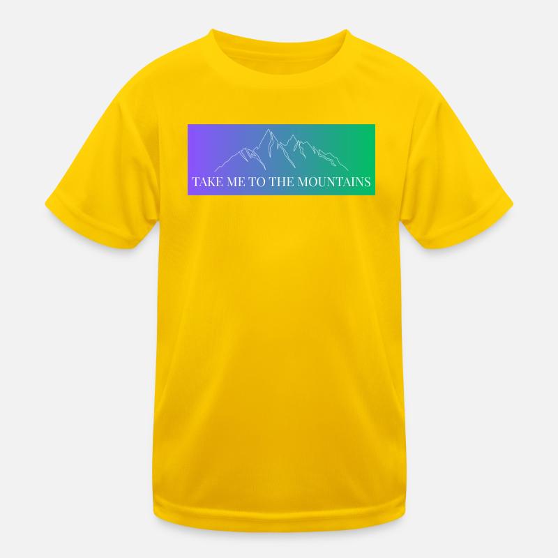 Mountain Range in Gradient - Take me to the Mountains Kids Functional T-Shirt