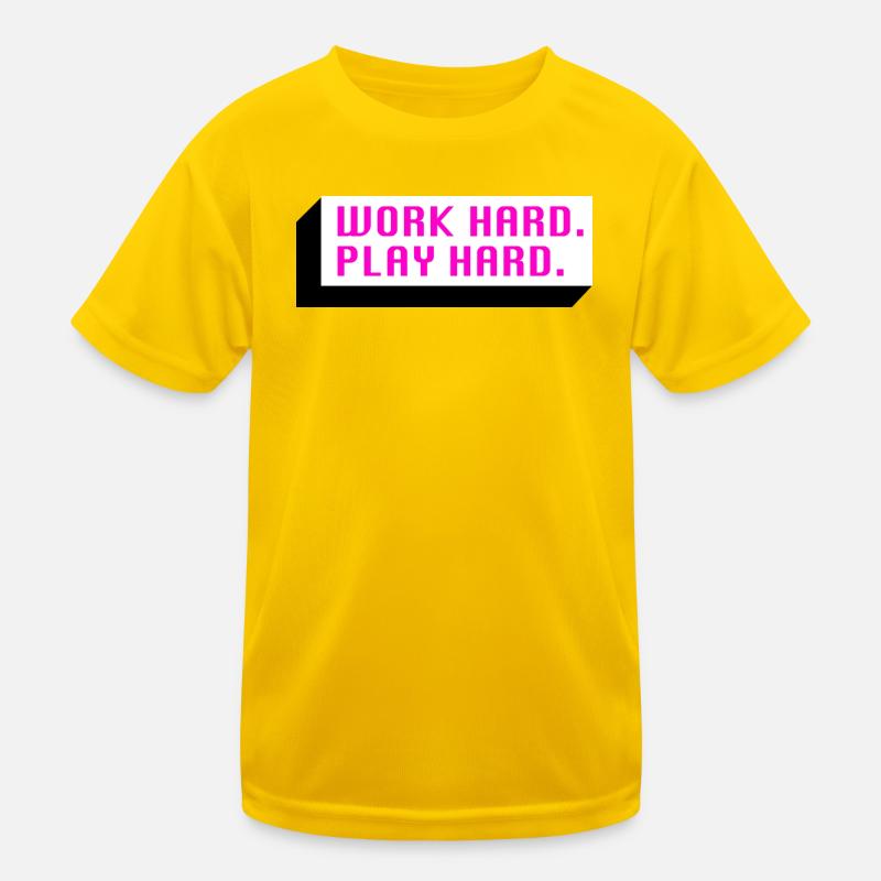 Work Hard. Play Hard. (Pink) Kinder Funktions-T-Shirt