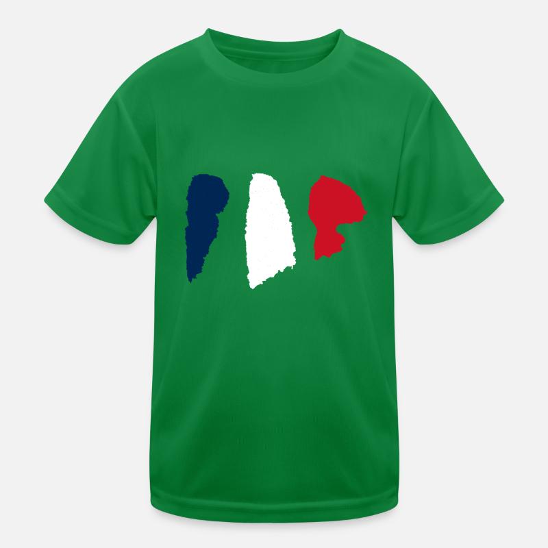 Frankreich Flagge - Pinsel Striche Kinder Funktions-T-Shirt