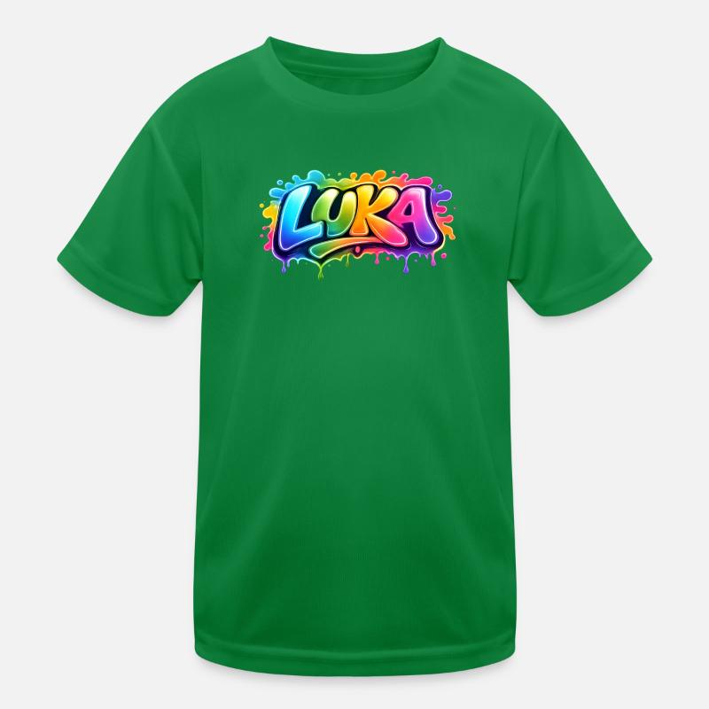 Graffiti  LUKA Prénom cadeau idéal imprimable  T-shirt sport Enfant