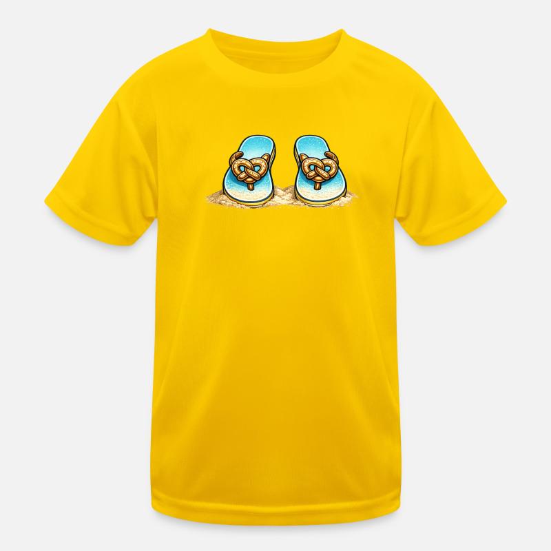 Blue Pretzel Bow Beach Flip-Flops Kinder Funktions-T-Shirt