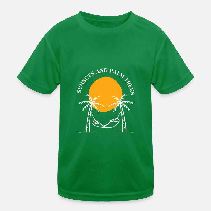 Coucher de soleil et palmiers T-shirt sport Enfant