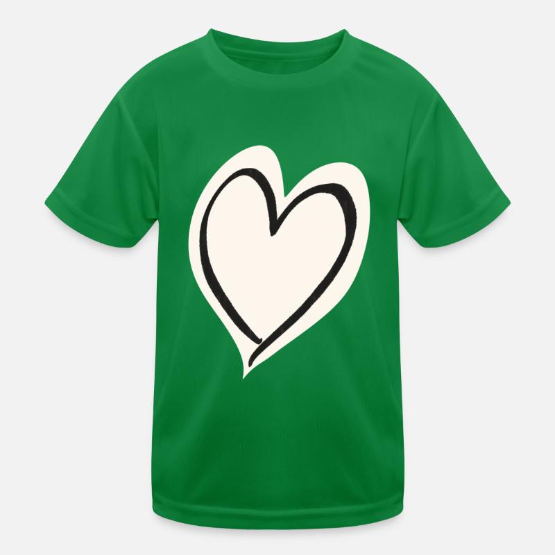 Coeur blanc noir T-shirt sport Enfant