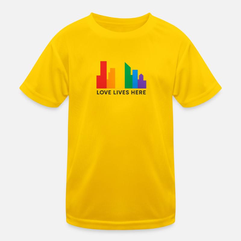 Rainbow Skyline Pride - Kids Functional T-Shirt - egg yellow