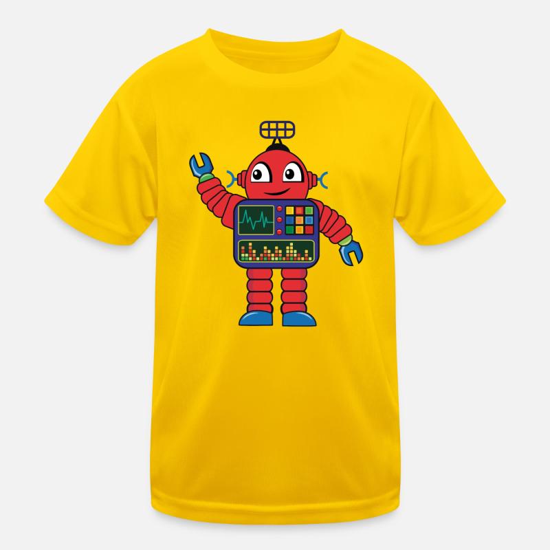 Small red robot Kids Functional T-Shirt
