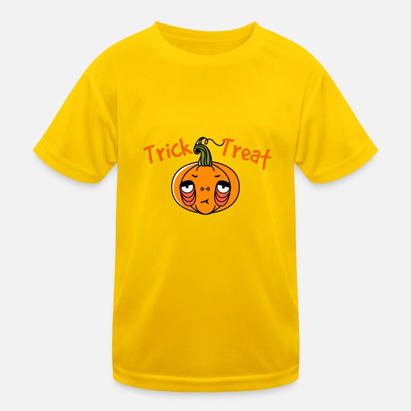 Süßes oder Saures Jack Pumpkinhead T-Shirt - Kinder Funktions-T-Shirt - Eigelb