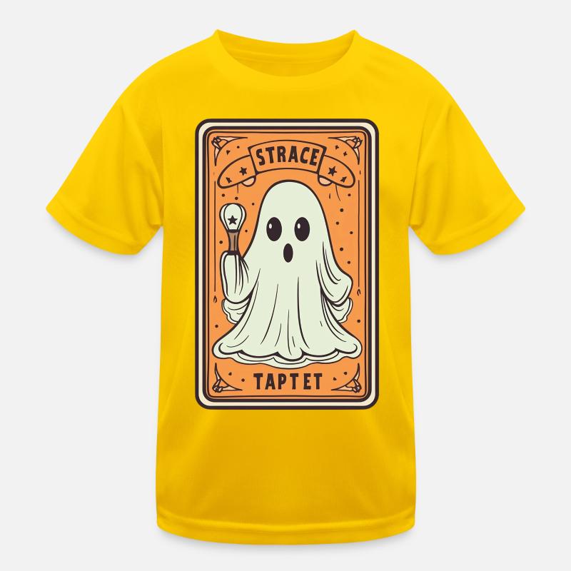 Tarot Card Ghost with Stick Kids Functional T-Shirt