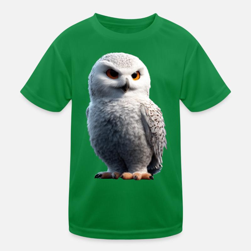 Schneeeule Weiße Eule Kauz Uhu Owl Schnee Eulen Kinder Funktions-T-Shirt