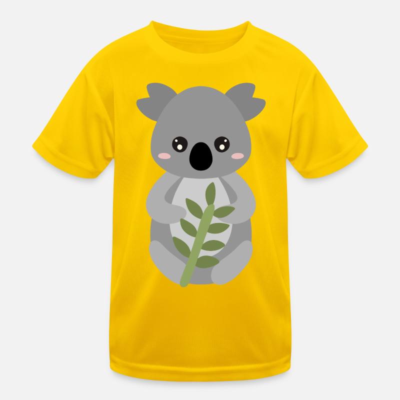 Koala with Leaf Embrace Kids Functional T-Shirt