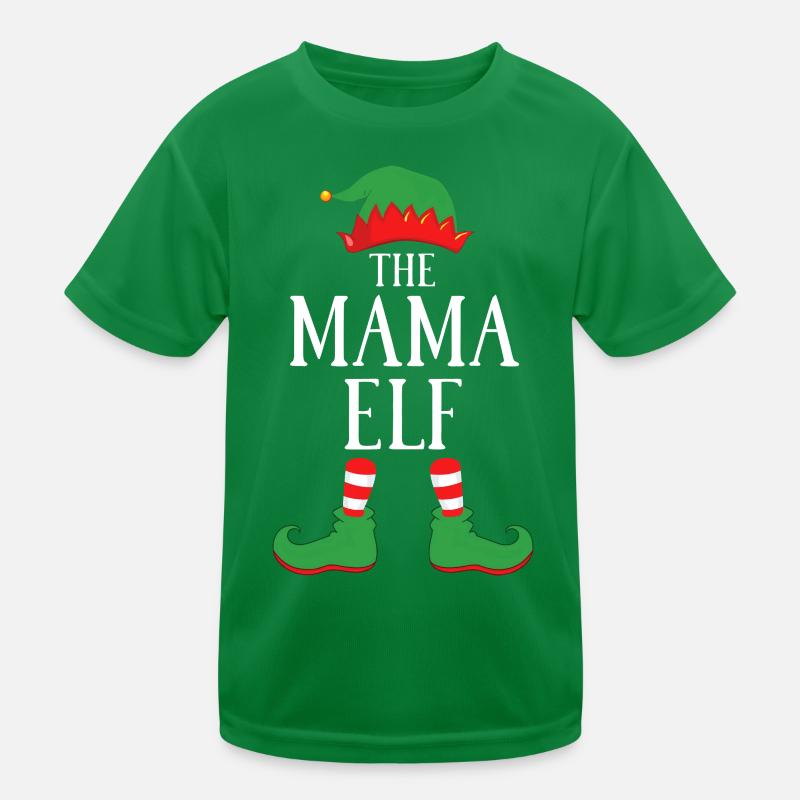 Mama Elf Christmas Cheer Kids Functional T-Shirt