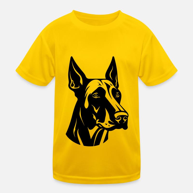 Tête de chien Doberman T-shirt sport Enfant