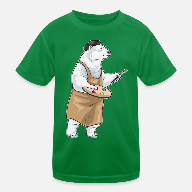 Eisbär Maler Pinsel Malen Kinder Funktions-T-Shirt