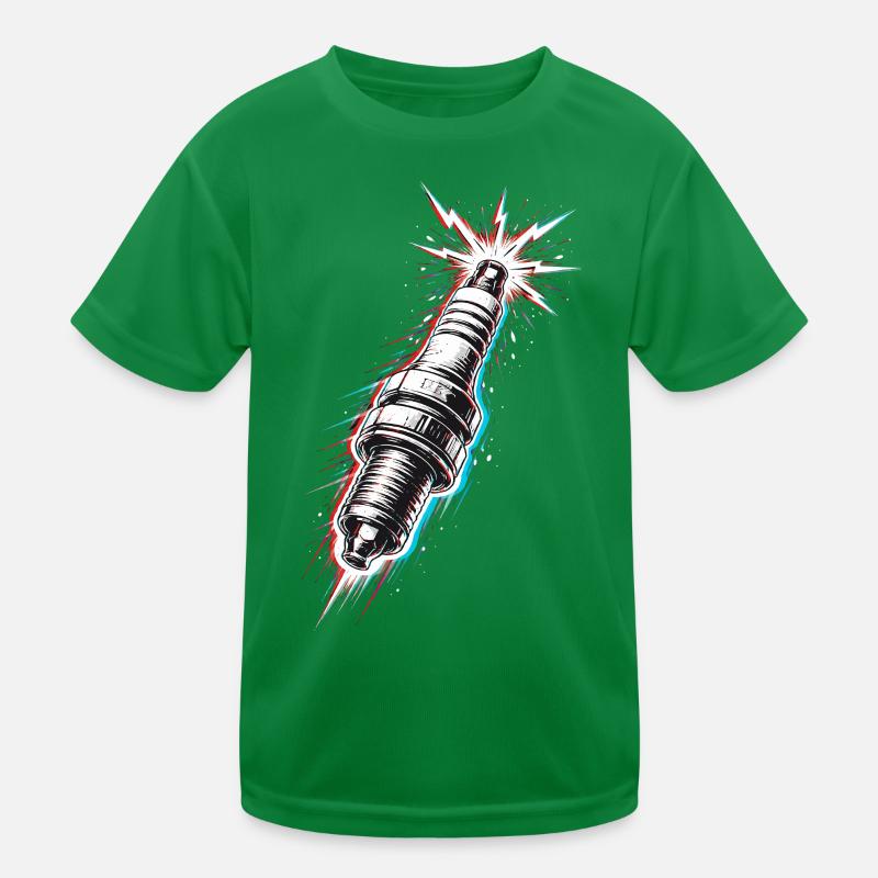 Spark Plug Engine Mechanic Tool Design Kids Functional T-Shirt