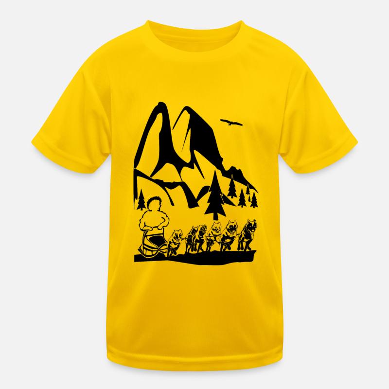 Husky sledding Kids Functional T-Shirt