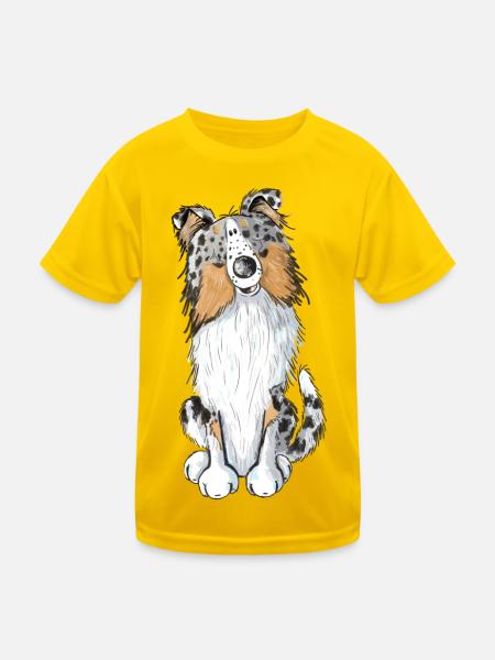 Süßer Sheltie - Shelties - Shetland Sheepdog - Dog - Kinder Funktions-T-Shirt - Eigelb